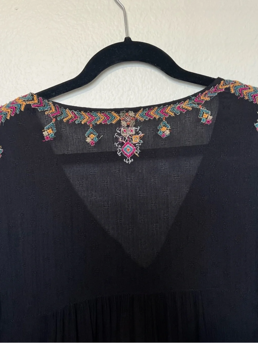 Free People Arianna Embroidered Blouson Tunic Multicolor Embroidery - Picture 10 of 11